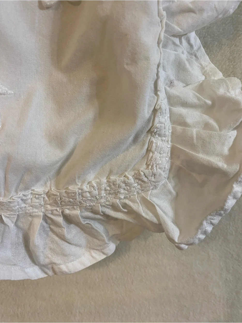 Pottery Barn white floral embroidered Carmen 100% cotton standard pillow sham